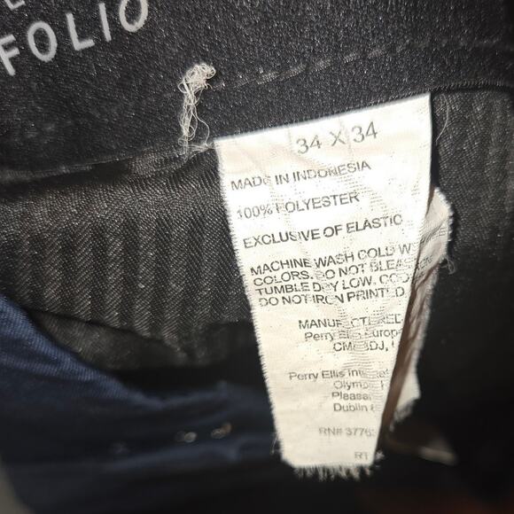 Perry Ellis Portfolio Navy Blue Stretch Flex Pants 34x34 - Picture 4 of 5